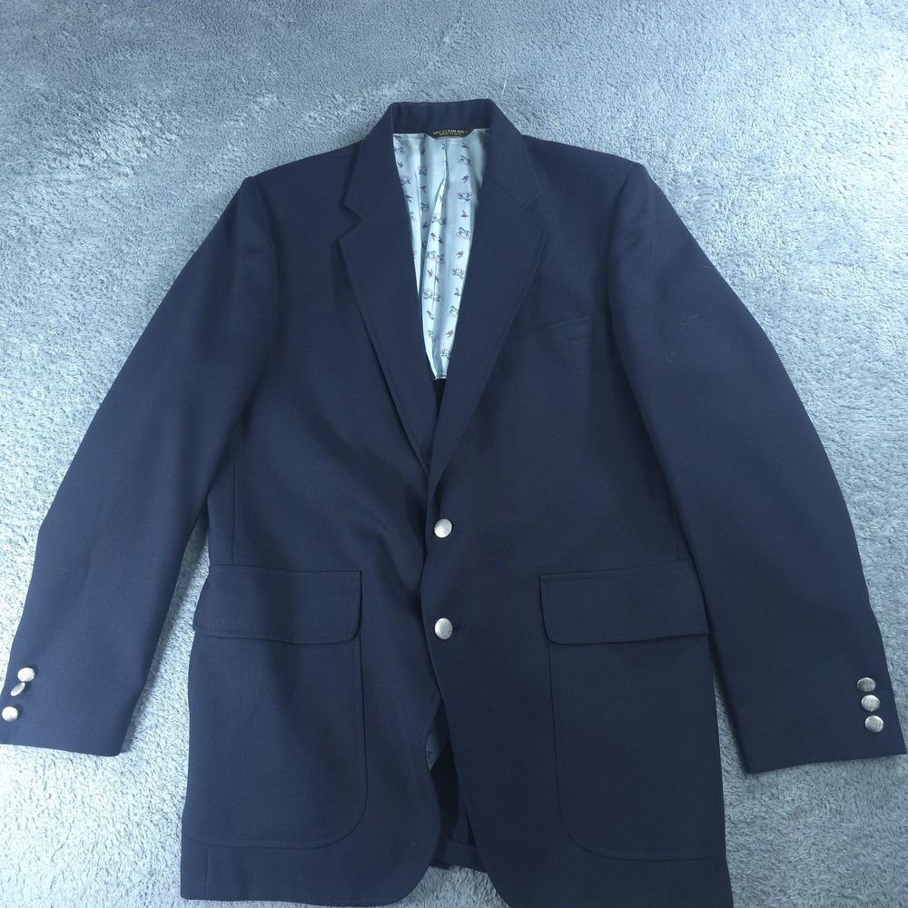 Kuppenheimer Blazer Mens 40 Blue Two Button Sport Coat Classic Fit Made USA